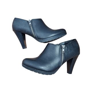 White Mt Womens Sugary Heeled Black Boots Side Zipper Dressy Holiday Wear Size 8